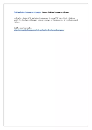 web application development company custom