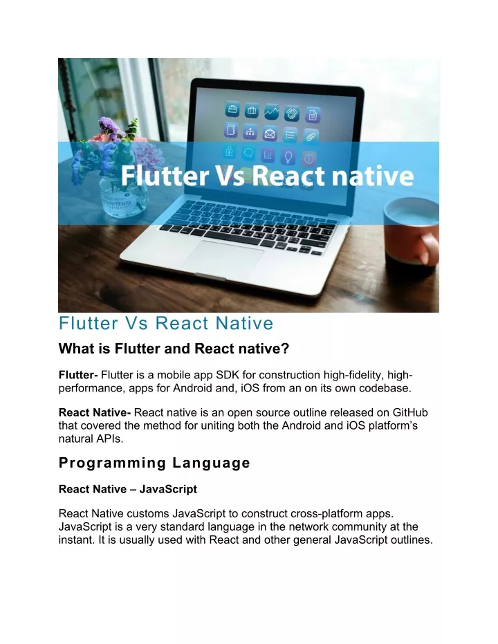 flutter vs react native what is flutter and react
