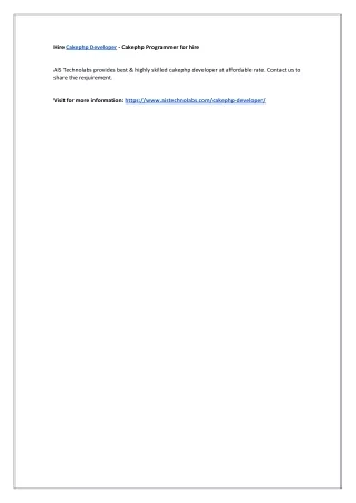 hire cakephp developer cakephp programmer for hire