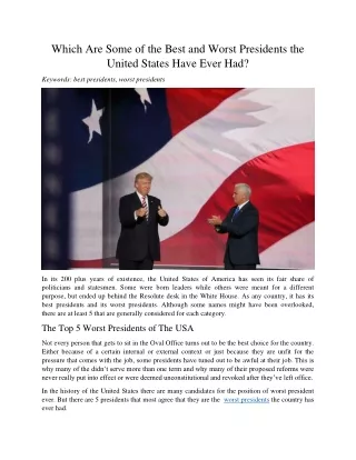 which are some of the best and worst presidents