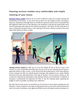 cleaning services london very comfortable