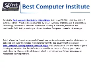 Best Computer Course in Uttam Nagar
