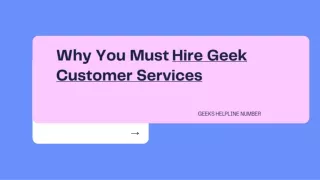 why you must hire geek customer services