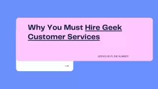 why you must hire geek customer services