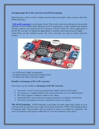 get high quality dc to dc converters from