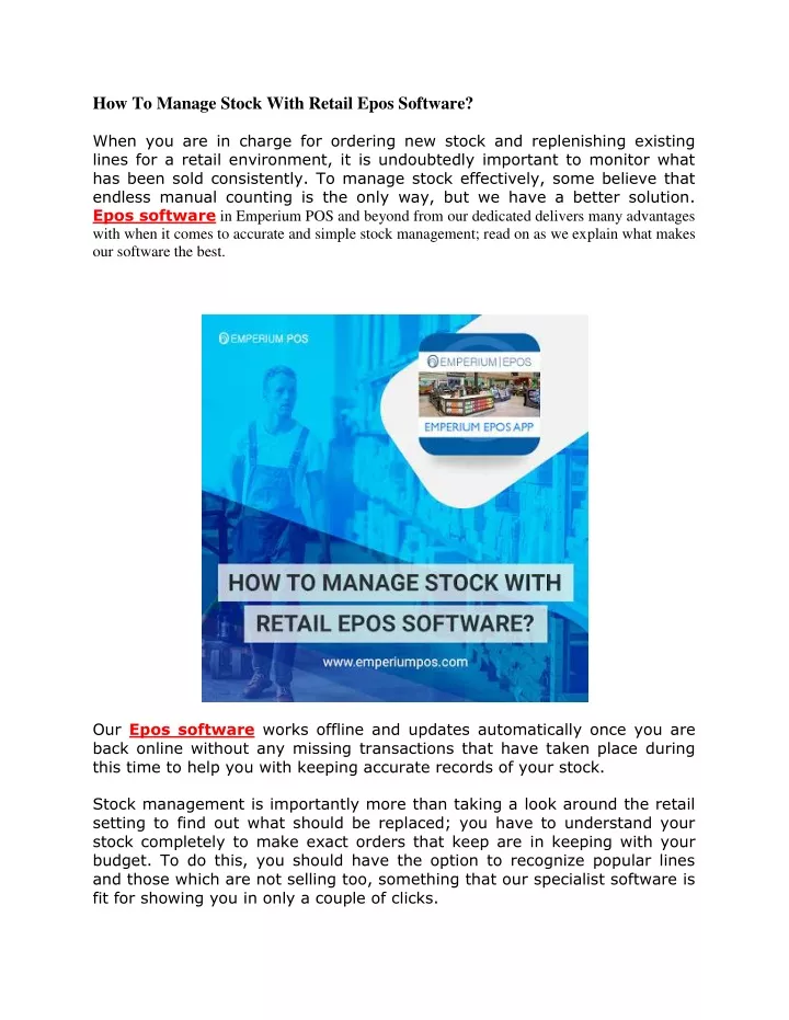 how to manage stock with retail epos software