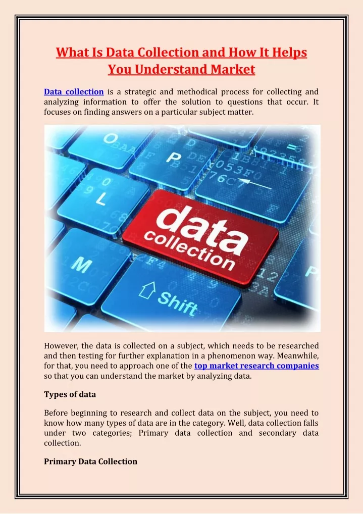 what is data collection and how it helps