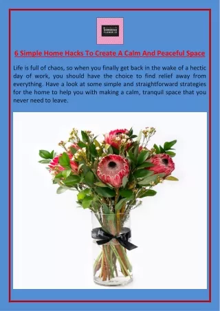 6 simple home hacks to create a calm and peaceful