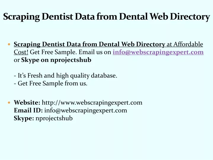 scraping dentist data from dental web directory