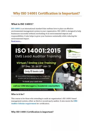 Why ISO 14001 Certification is Important?