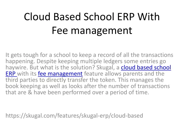 cloud based school erp with fee management