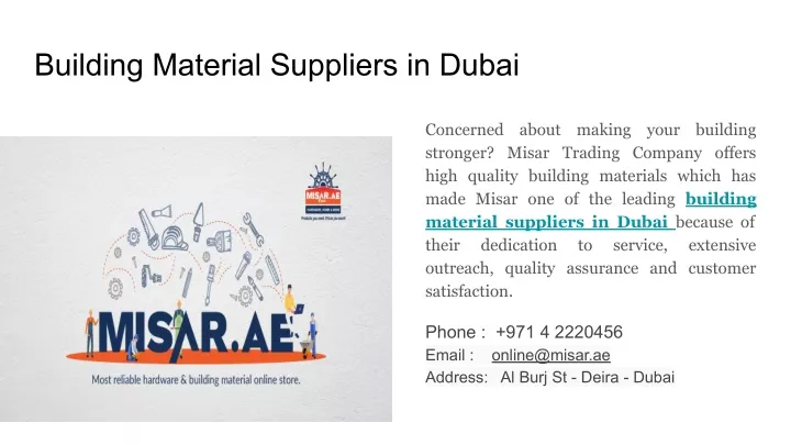 building material suppliers in dubai