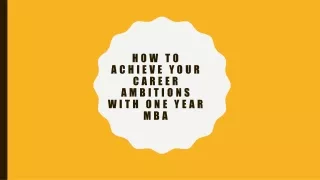 PPT - MBA DEGREE IN ONE YEAR PowerPoint Presentation, free download ...