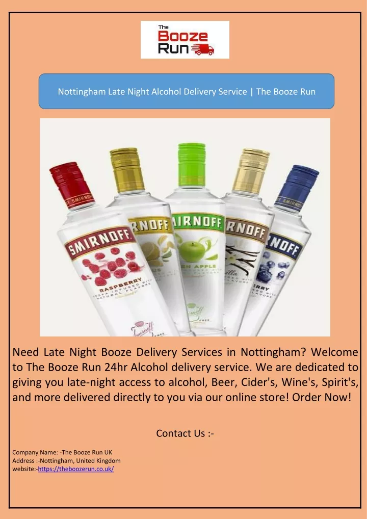 nottingham late night alcohol delivery service