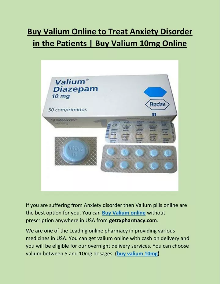 buy valium online to treat anxiety disorder