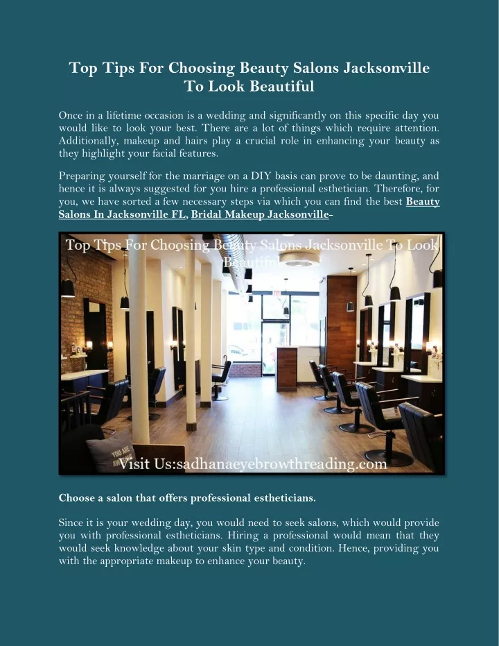 top tips for choosing beauty salons jacksonville