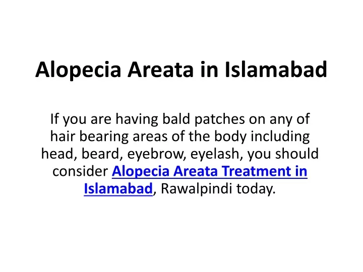 alopecia areata in islamabad