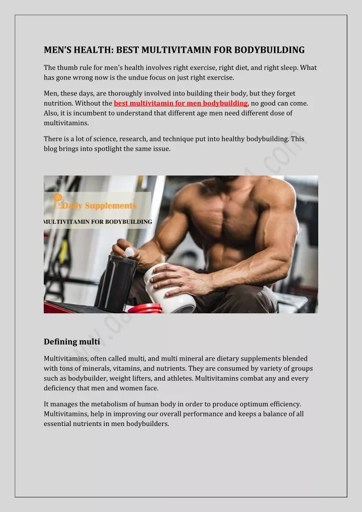 men s health best multivitamin for bodybuilding