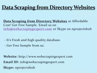 data scraping from directory websites
