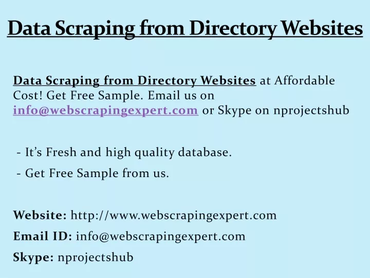 data scraping from directory websites