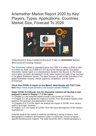 artemether market report 2020 by key players