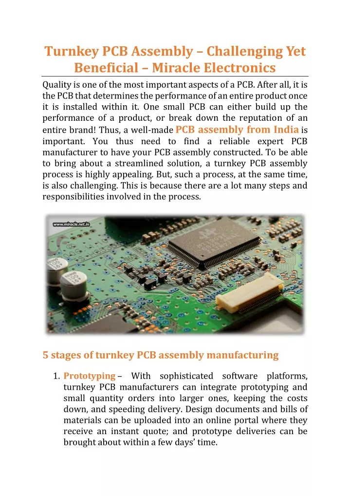 turnkey pcb assembly challenging yet beneficial