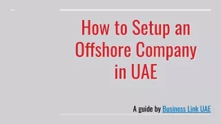 How to setup an offshore company in UAE guided by Business Link