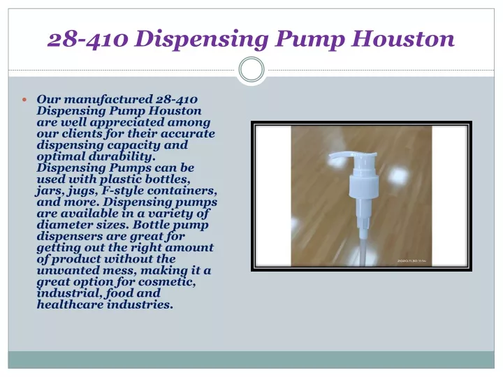 28 410 dispensing pump houston