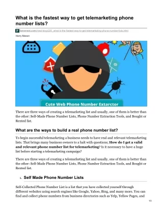 what is the fastest way to get telemarketing