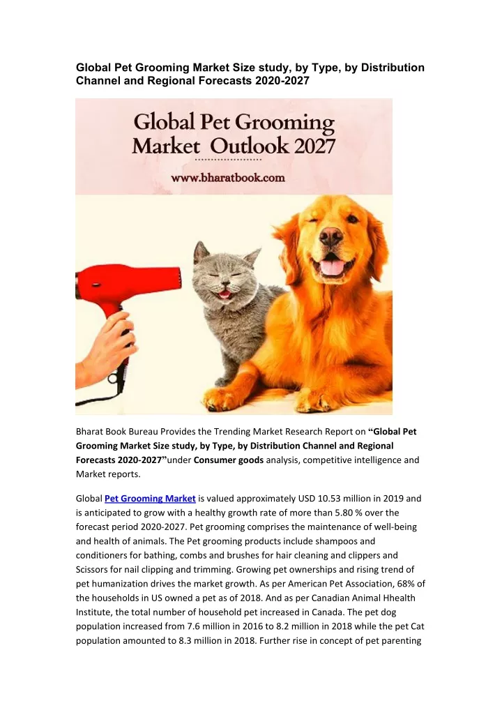 global pet grooming market size study by type