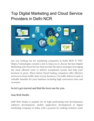 Top Digital Marketing and Cloud Service Providers in Delhi NCR