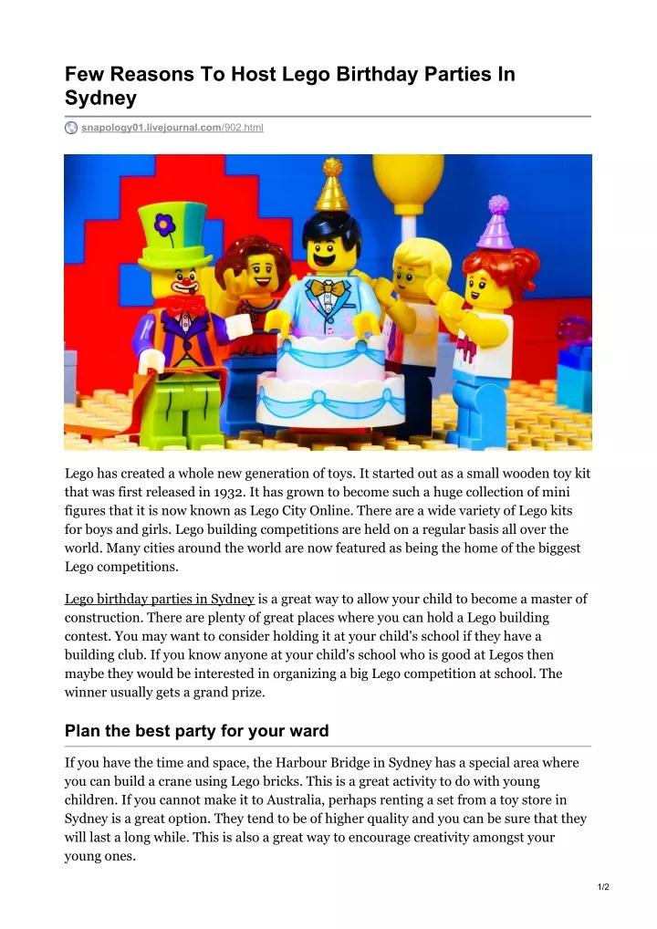 few reasons to host lego birthday parties