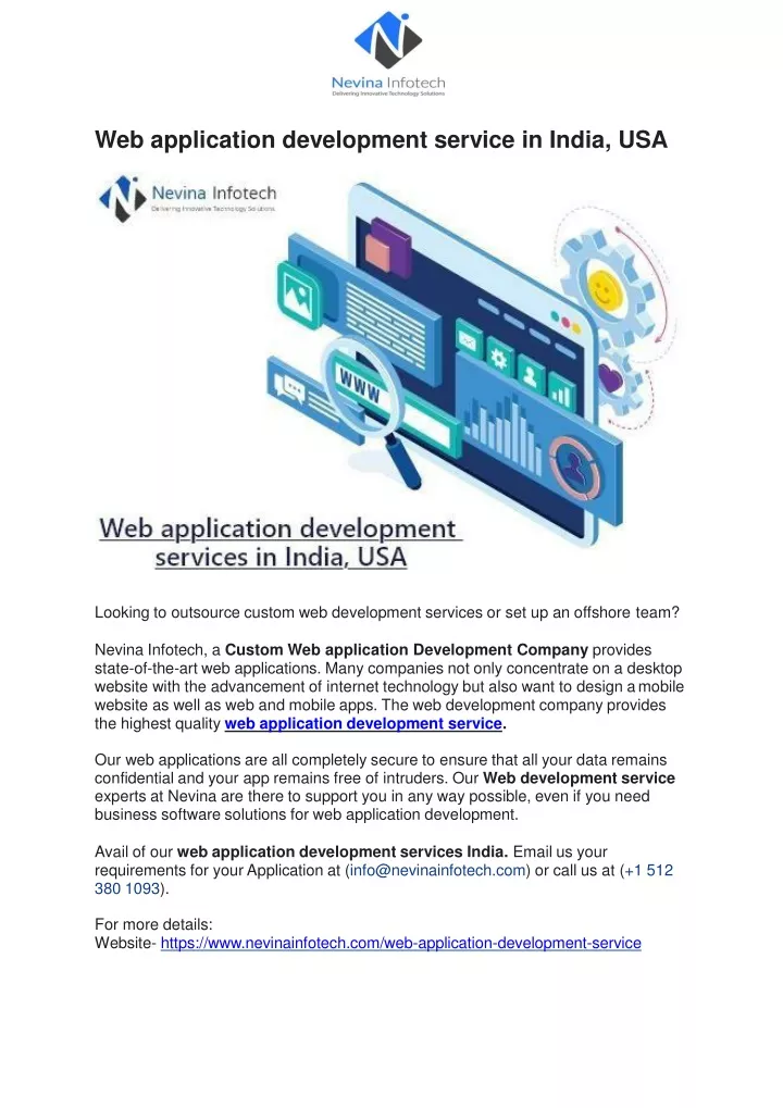 web application development service in india usa