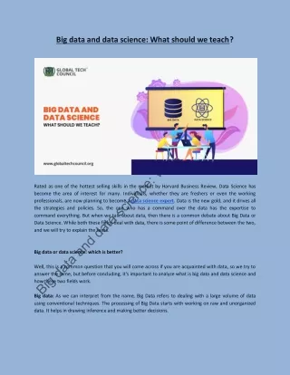 big data and data science what should we teach