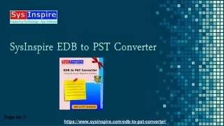 SysInspire EDB to PST Converter