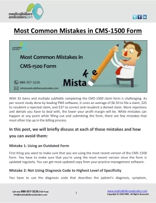 most common mistakes in cms 1500 form