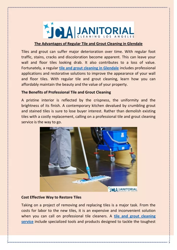 the advantages of regular tile and grout cleaning
