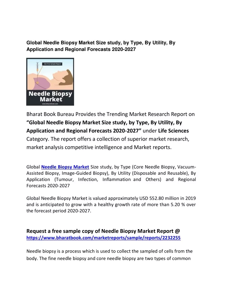 global needle biopsy market size study by type