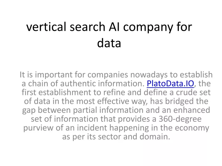 vertical search ai company for data