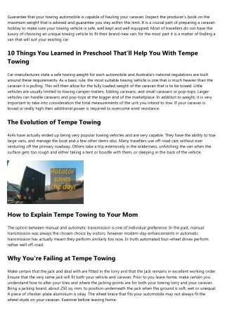 A Look Into The Future: What Will The Tempe Towing Industry Look Like In 10 Years?