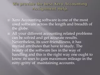 we provide the best xero accounting assignment help