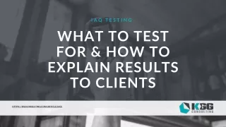 Testing IAQ and How to Explain Results to Clients
