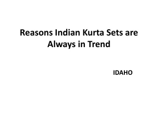 Reasons Indian Kurta Sets are Always in Trend