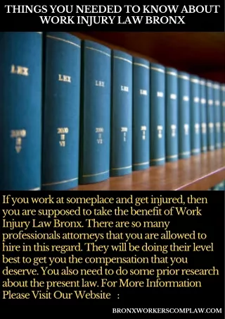 Things You Needed To Know About Work Injury Law Bronx