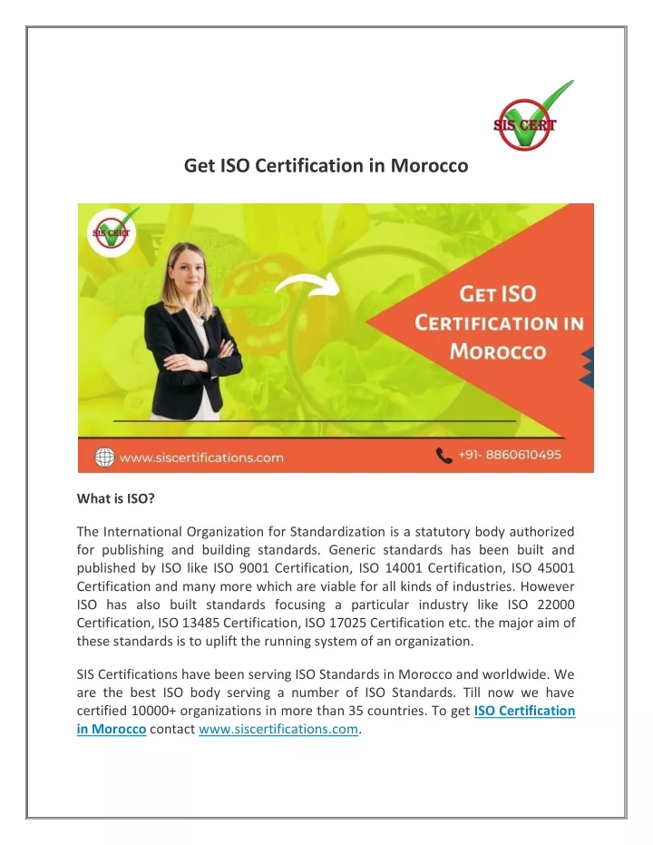get iso certification in morocco