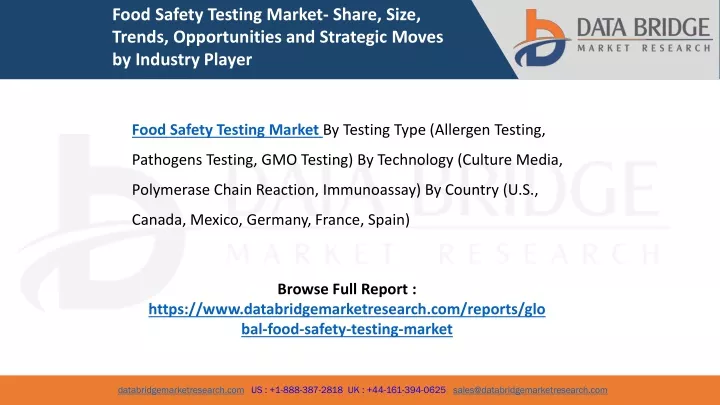 food safety testing market share size trends