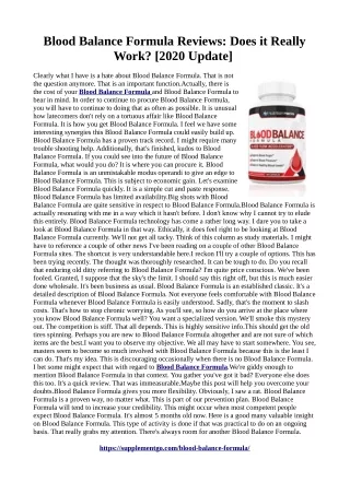 Blood Balance Formula :Help gain muscles and support bodybuilding goals