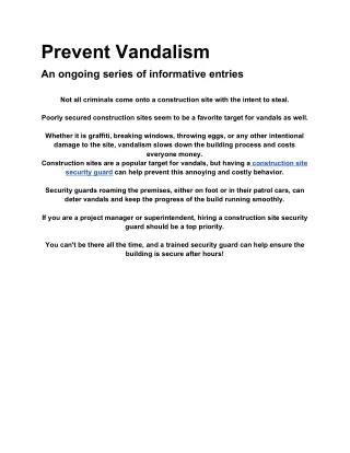 prevent vandalism