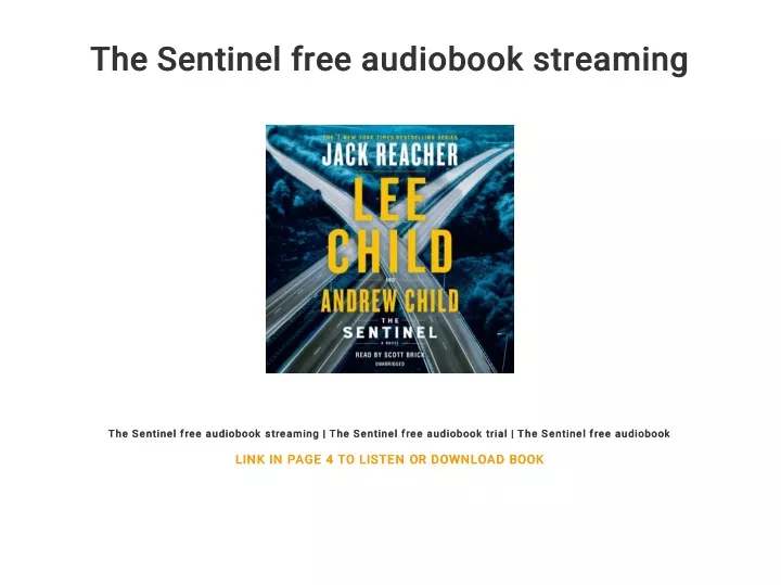 the sentinel free audiobook streaming