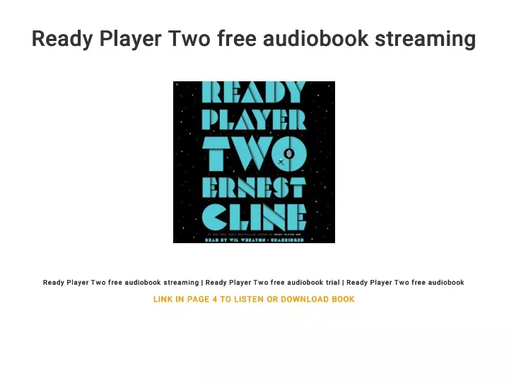 ready player two free audiobook streaming ready